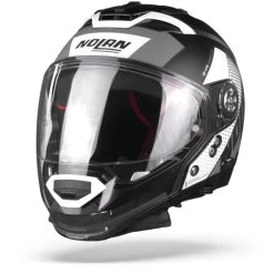 Nolan N70-2 GT Celeres 30 Flat Zwart Wit Zilver Multihelm -Nolan-Motorfiets n70 2 gt celeres n com flat black 30.04 1