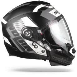 Nolan N70-2 GT Celeres 30 Flat Zwart Wit Zilver Multihelm -Nolan-Motorfiets n70 2 gt celeres n com flat black 30.29 1