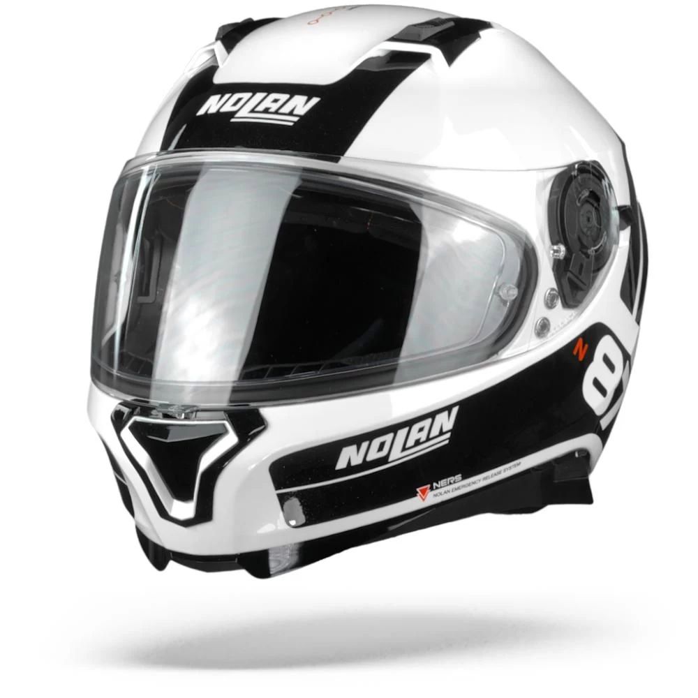 Nolan N87 Plus Distinctive 22 Metaal Wit Zwart Integraalhelm 2 Nolan N87 Plus Distinctive 22 Metaal Wit Zwart Integraalhelm - Afbeelding 2