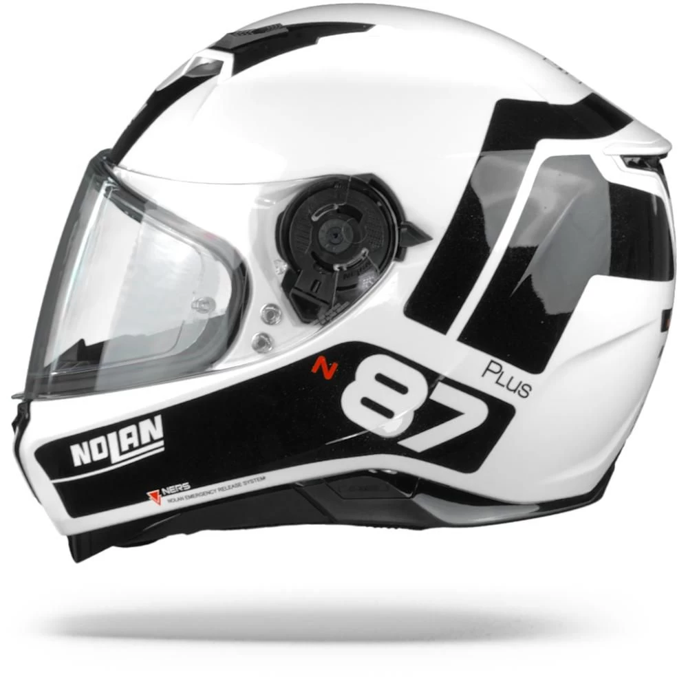 Nolan N87 Plus Distinctive 22 Metaal Wit Zwart Integraalhelm 4 Nolan N87 Plus Distinctive 22 Metaal Wit Zwart Integraalhelm - Afbeelding 4