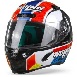 Nolan X-803 Ultra Carbon 55 Rins Carbon Zwart Wit Rood Blauw Integraalhelm -Nolan-Motorfiets nolan x308 ultracarbon55 rinscarbon blackwhiteredblue frontpage