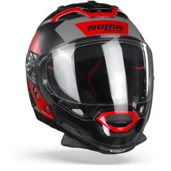 Nolan N70-2 GT Celeres 31 Flat Zwart Rood Zilver Multihelm
