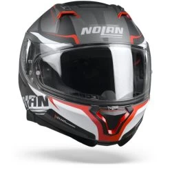 Nolan N87 Miles 87 Flat Lava Grijs Rood Wit Integraalhelm -Nolan-Motorfiets nolann87milesflatlavagreyredwhite.35